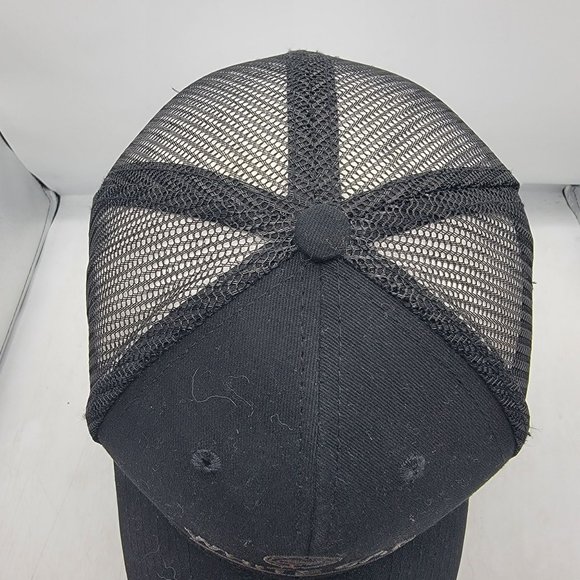 HeadToToe White Cap Embroidered Logo Mesh Trucker Hat Cap Black American Flag - Picture 6 of 9